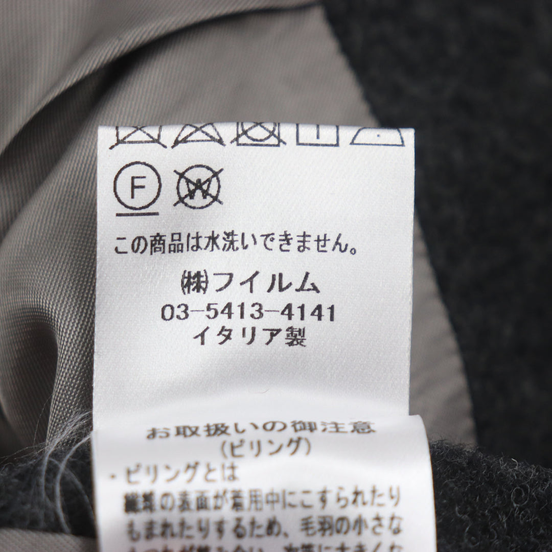 未使用品▼TITO ALLEGRETTO ティト アレグレット ウール 裏地チェック柄 シングル チェスターコート ダークグレー 44 伊製 正規品 メンズ