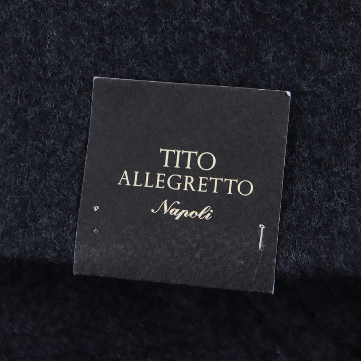 未使用品▼TITO ALLEGRETTO ティト アレグレット ウール 裏地チェック柄 シングル チェスターコート ダークグレー 44 伊製 正規品 メンズ