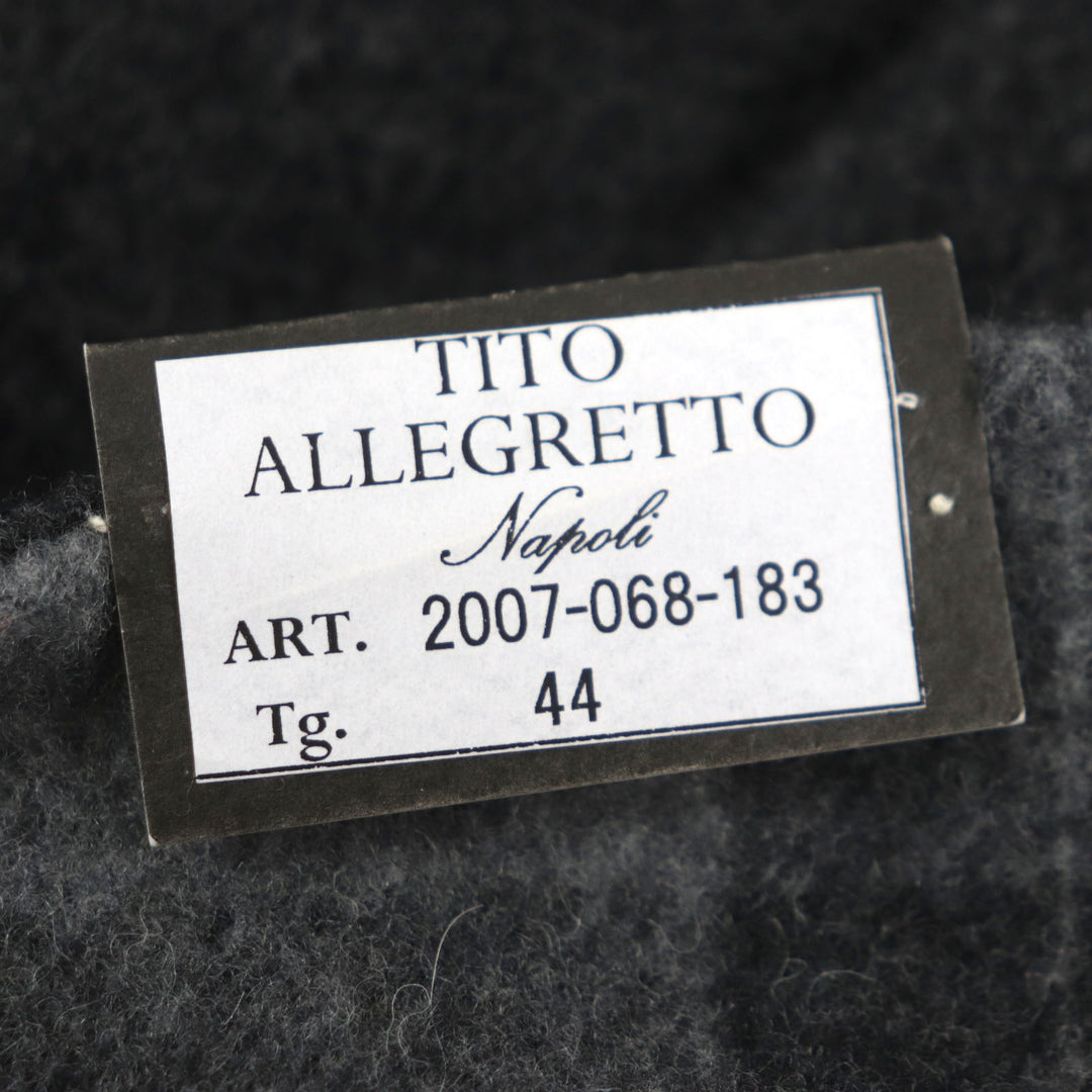 未使用品▼TITO ALLEGRETTO ティト アレグレット ウール 裏地チェック柄 シングル チェスターコート ダークグレー 44 伊製 正規品 メンズ