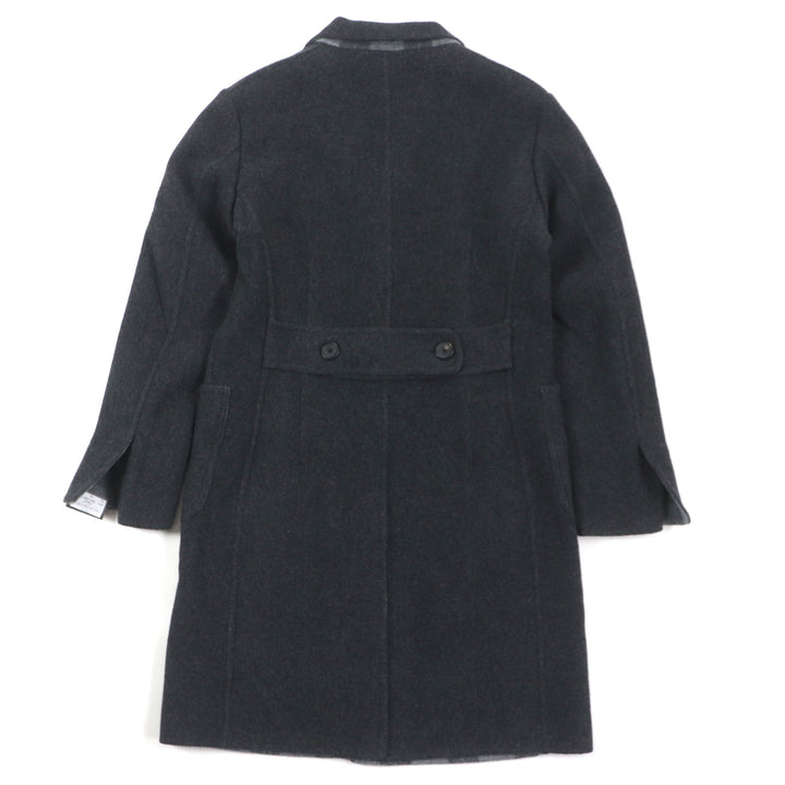 未使用品▼TITO ALLEGRETTO ティト アレグレット ウール 裏地チェック柄 シングル チェスターコート ダークグレー 44 伊製 正規品 メンズ