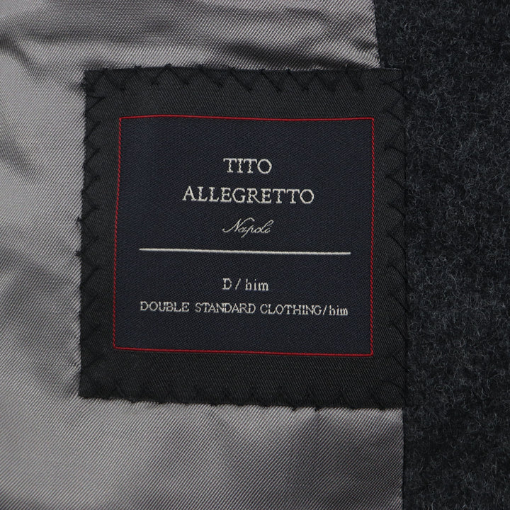未使用品▼TITO ALLEGRETTO ティト アレグレット ウール 裏地チェック柄 シングル チェスターコート ダークグレー 44 伊製 正規品 メンズ