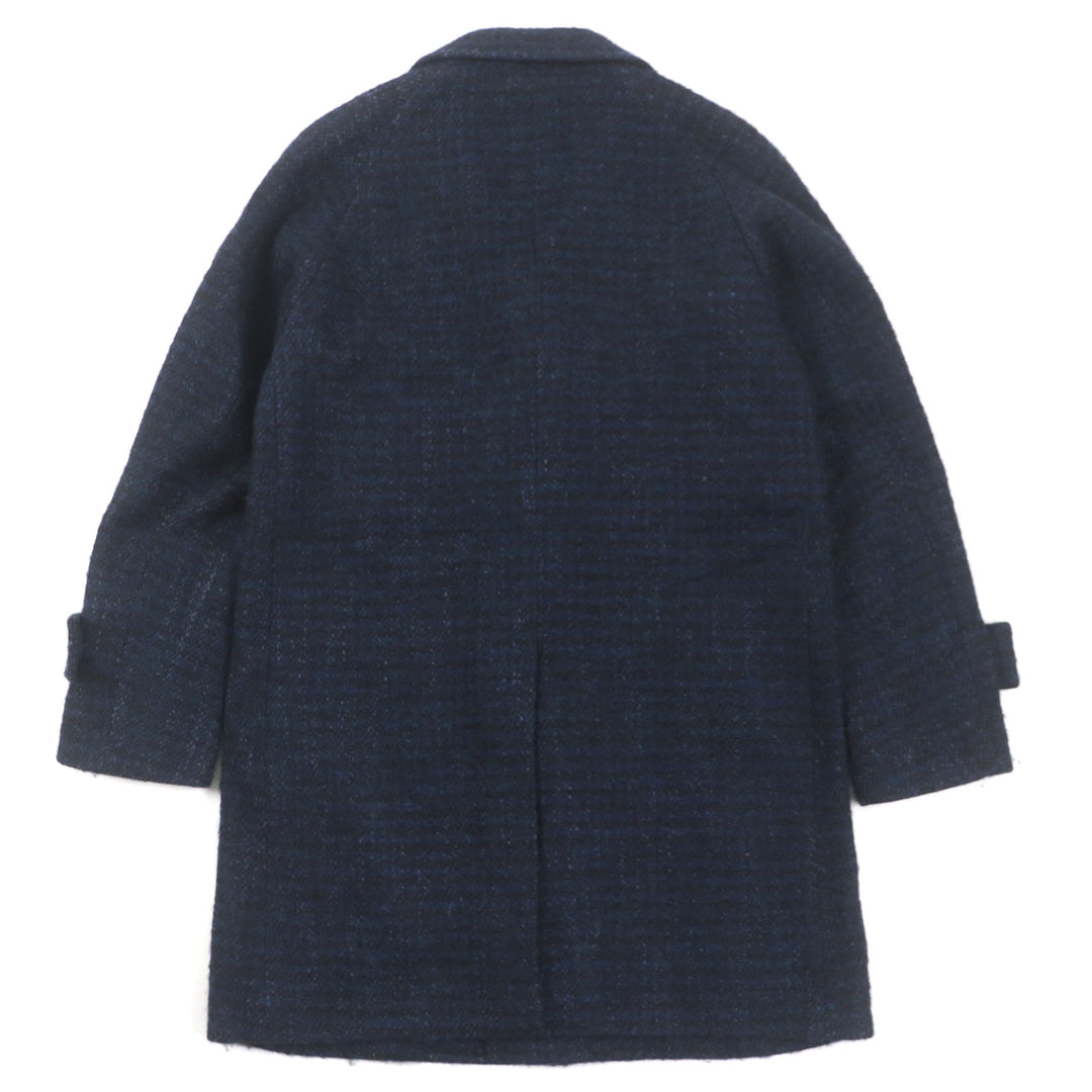 極美品▼リングヂャケット アルパカ・モヘア・シルク混 チェック柄 クルミボタン チェスターコート 42 (日本Sサイズ相当) 正規品 メンズ