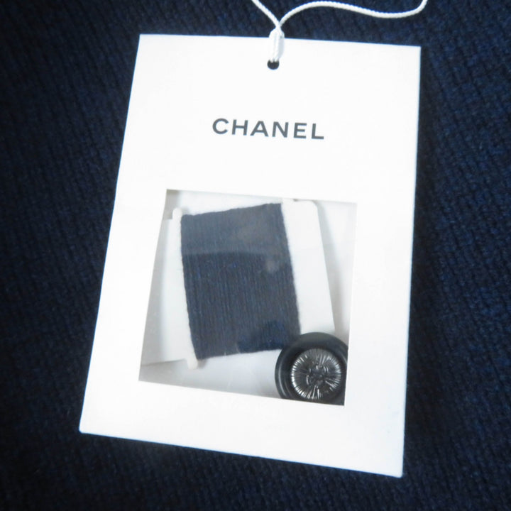 未使用品☆CHANEL シャネル 17B P57290K07490 カシミヤ100％ GABRIELLE COCO ベルト付 ニット コート ネイビー 40 イタリア製 レディース
