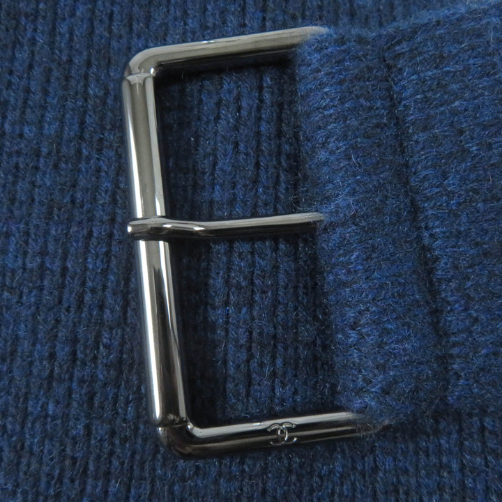 未使用品☆CHANEL シャネル 17B P57290K07490 カシミヤ100％ GABRIELLE COCO ベルト付 ニット コート ネイビー 40 イタリア製 レディース