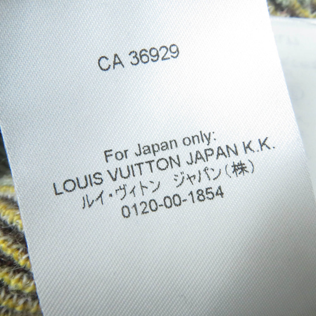 未使用品☆LOUIS VUITTON ルイヴィトン 22AW 1AAMCF ウール モヘア混 レザーロゴパッチ付 長袖 ニット マルチ S 伊製 正規品 レディース