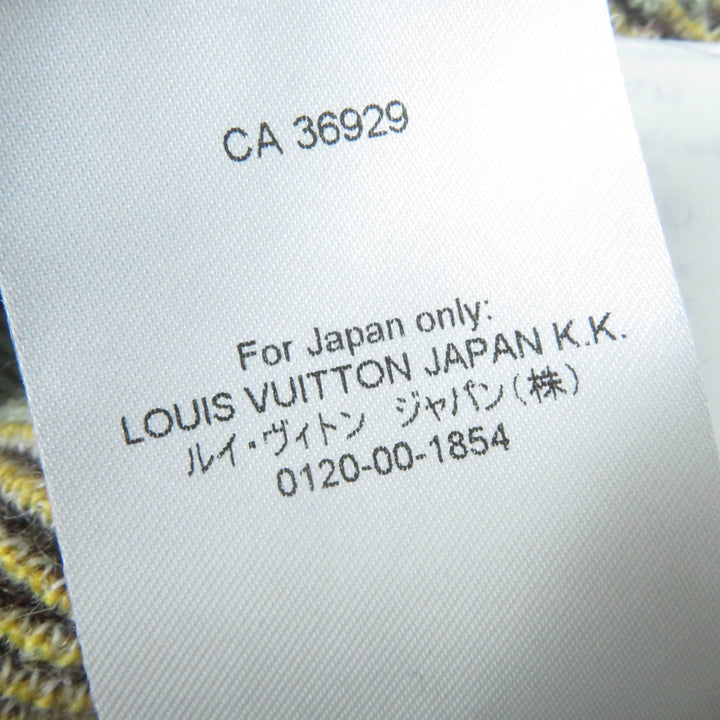 未使用品☆LOUIS VUITTON ルイヴィトン 22AW 1AAMCF ウール モヘア混 レザーロゴパッチ付 長袖 ニット マルチ S 伊製 正規品 レディース