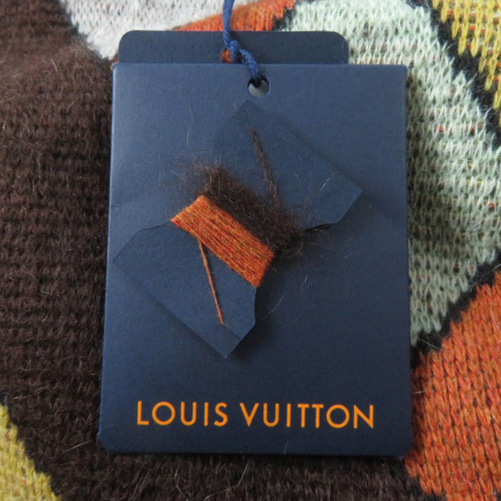 未使用品☆LOUIS VUITTON ルイヴィトン 22AW 1AAMCF ウール モヘア混 レザーロゴパッチ付 長袖 ニット マルチ S 伊製 正規品 レディース