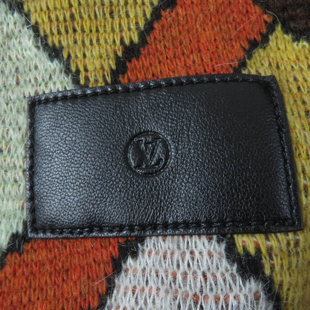 未使用品☆LOUIS VUITTON ルイヴィトン 22AW 1AAMCF ウール モヘア混 レザーロゴパッチ付 長袖 ニット マルチ S 伊製 正規品 レディース