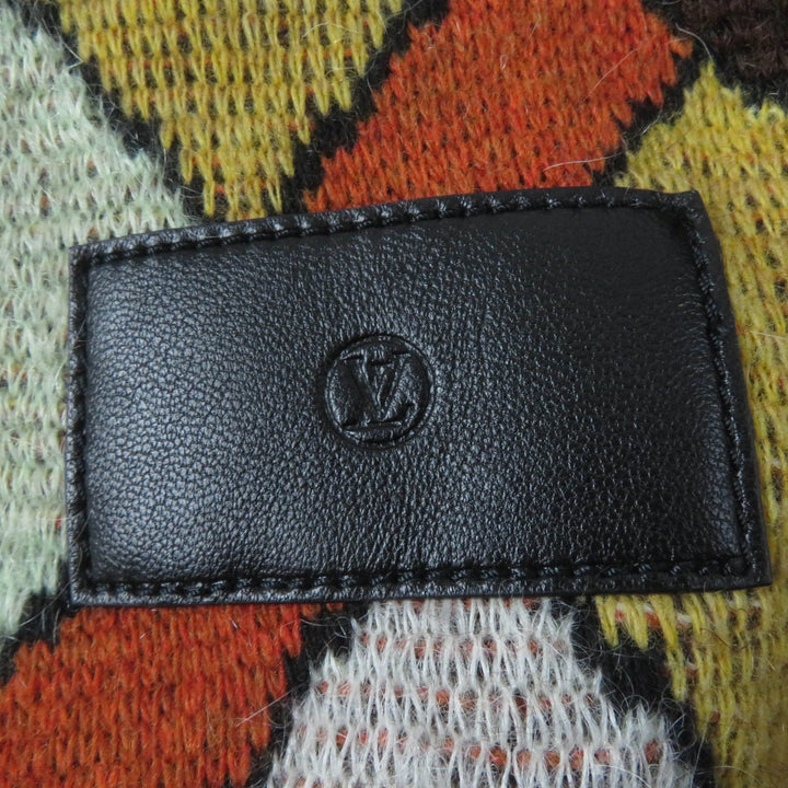 未使用品☆LOUIS VUITTON ルイヴィトン 22AW 1AAMCF ウール モヘア混 レザーロゴパッチ付 長袖 ニット マルチ S 伊製 正規品 レディース