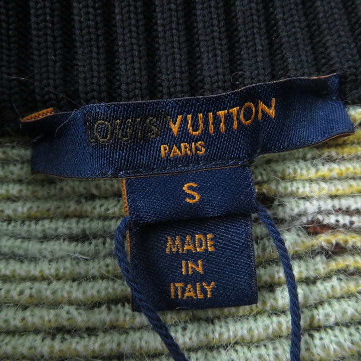 未使用品☆LOUIS VUITTON ルイヴィトン 22AW 1AAMCF ウール モヘア混 レザーロゴパッチ付 長袖 ニット マルチ S 伊製 正規品 レディース