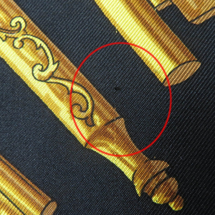 美品☆HERMES エルメス ヴィンテージ LES CLES THE KEYS RARE シルク カシミヤ混 ツイルレーヌ 長袖ポロシャツ 黒 M 正規品 レディース