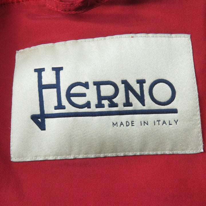 極美品☆Herno ヘルノ 2018年製 ウール モヘア・アルパカ混 スタンドカラー コート レッド 40 イタリア製 正規品 レディース
