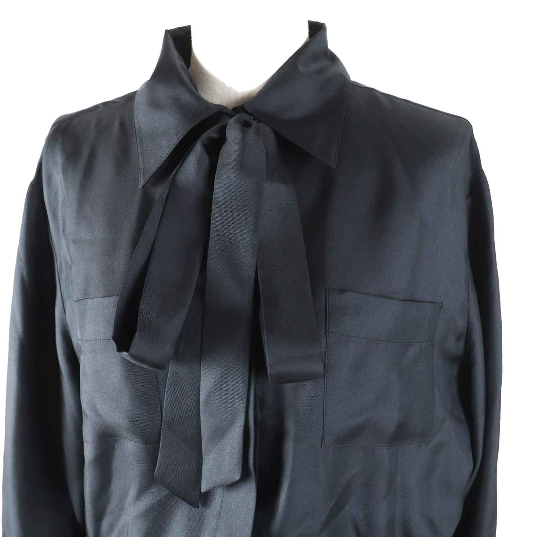 極美品◎VALENTINO ヴァレンティノ WB3VAW906FR シルク レース切替 ドッキング ワンピース ブラック 44 イタリア製 正規品 レディース