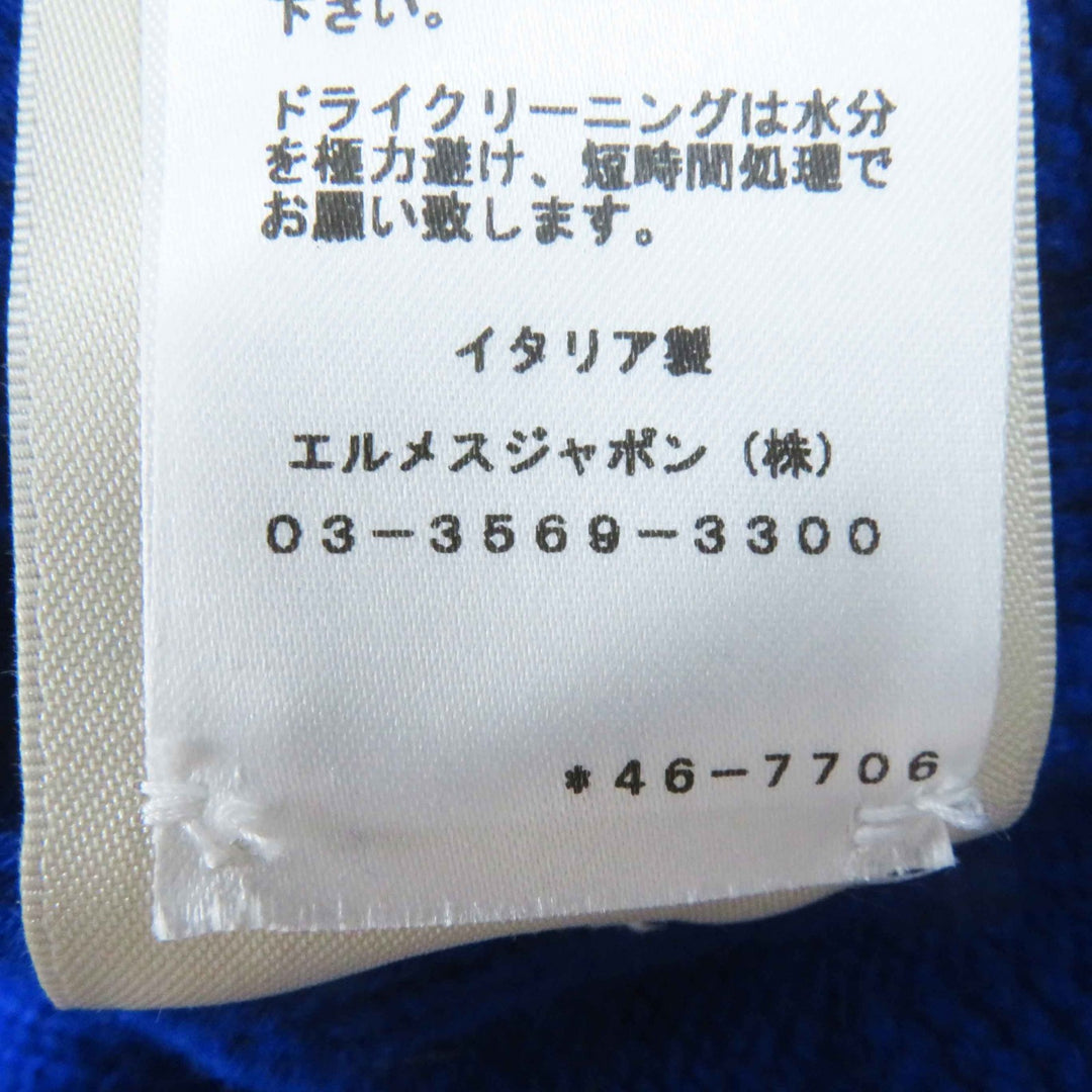 未使用品◎HERMES エルメス 24SS 4E2623D3 オーバーサイズ Hモチーフ 長袖 ニット パーカー／フーディ ブルー 34 伊製 正規品 レディース