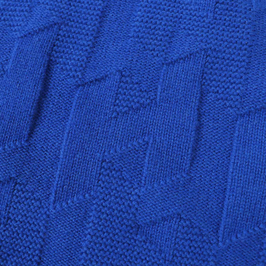 未使用品◎HERMES エルメス 24SS 4E2623D3 オーバーサイズ Hモチーフ 長袖 ニット パーカー／フーディ ブルー 34 伊製 正規品 レディース
