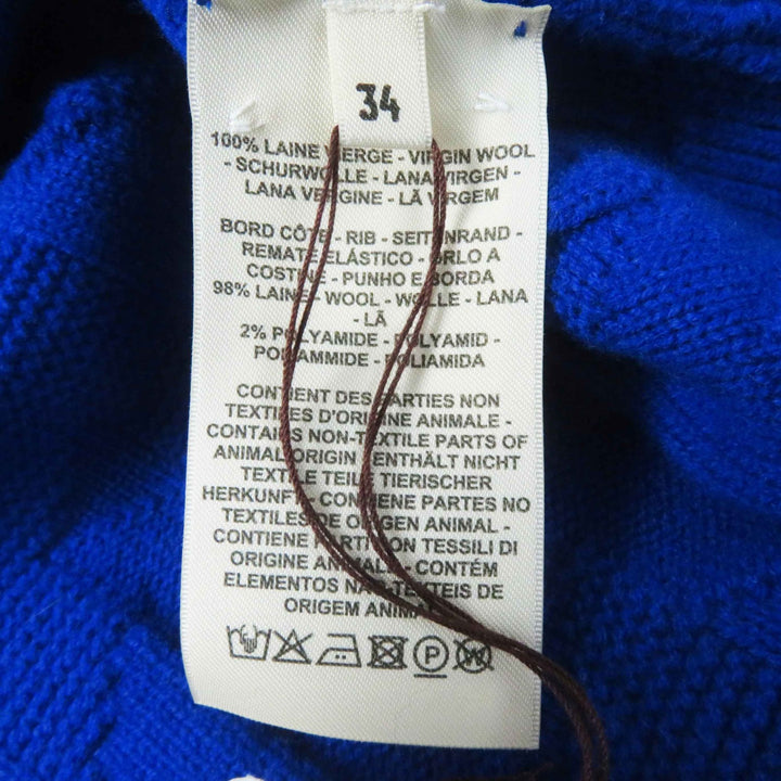 未使用品◎HERMES エルメス 24SS 4E2623D3 オーバーサイズ Hモチーフ 長袖 ニット パーカー／フーディ ブルー 34 伊製 正規品 レディース