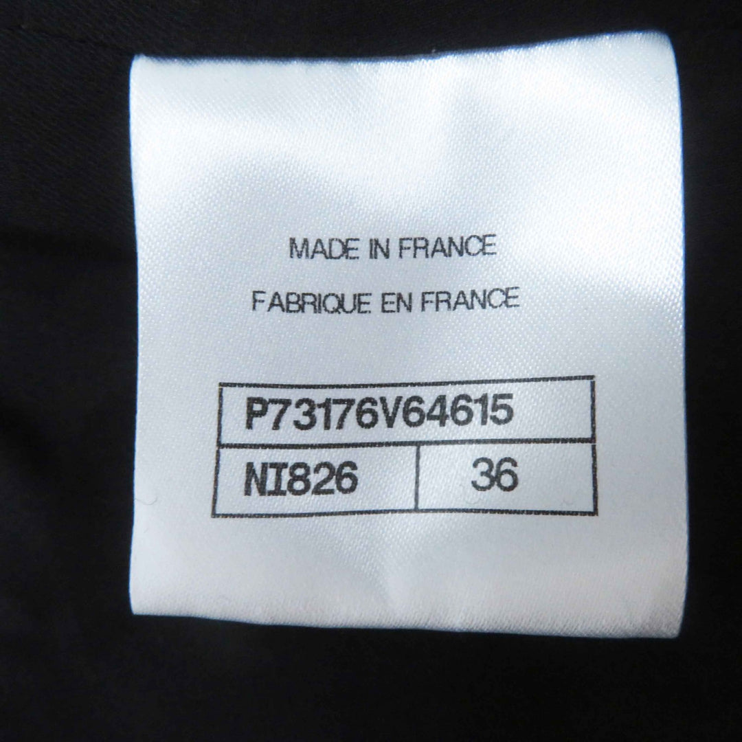 未使用品◎CHANEL シャネル 22A P73176 ココマークビジューボタン リボンツイード ノーカラー ジャケット ブラック レッド イエロー 36
