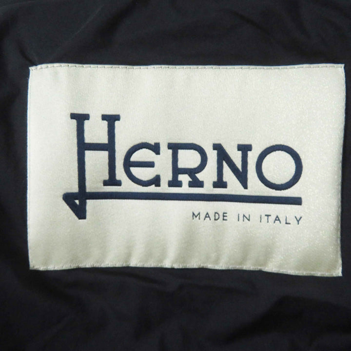 美品◎Herno ヘルノ 2021年製 PI0848D ウール フード付き 切替デザイン ロングダウンコート ブラック 40 ハンガー付き イタリア製 正規品