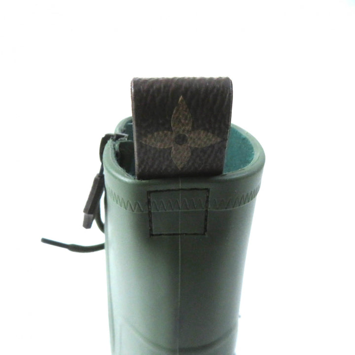 極美品★LOUIS VUITTON ルイヴィトン アークライト・ライン モノグラム LVロゴ レースアップ サイドZIP ラバー レインシューズ カーキ 36