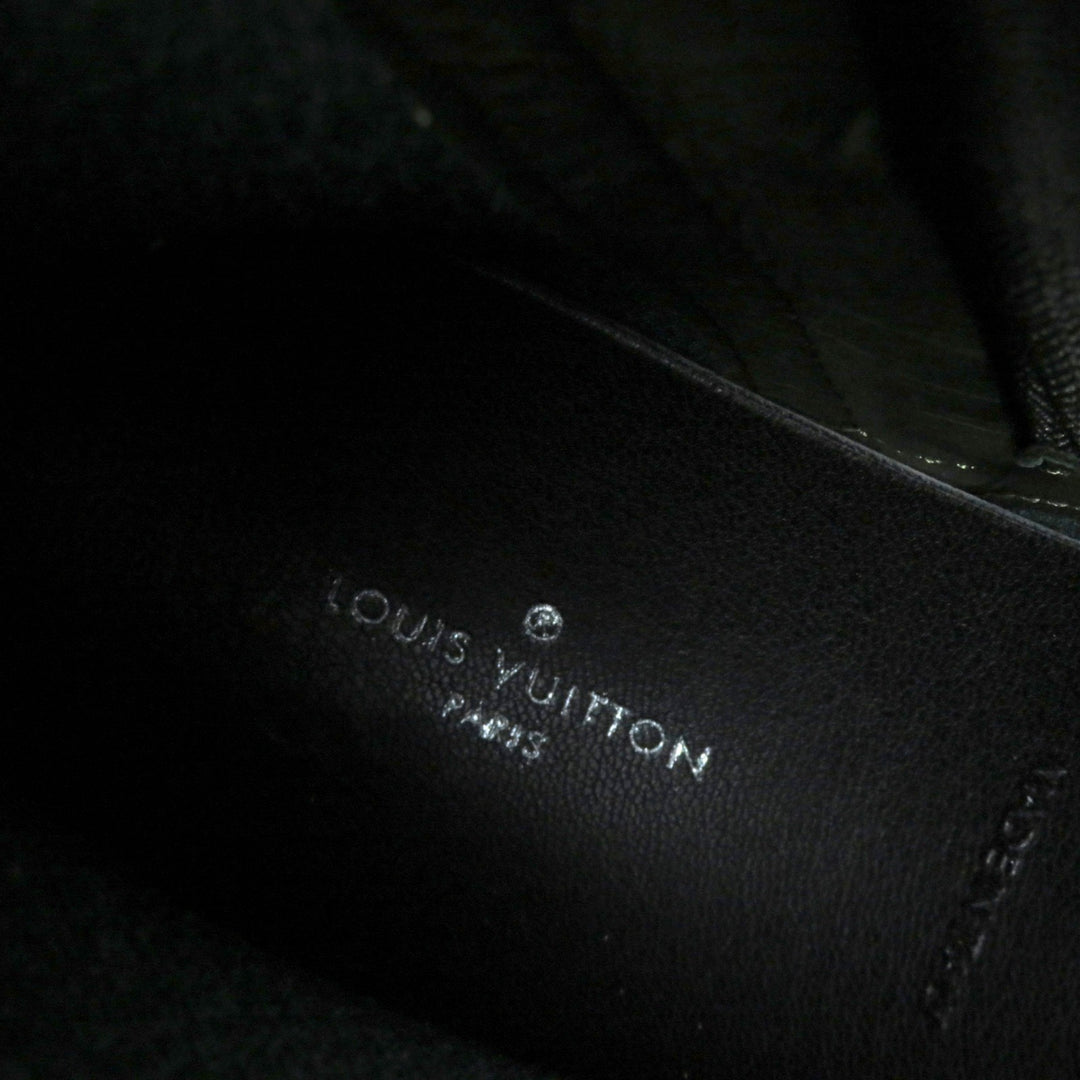 極美品★LOUIS VUITTON ルイヴィトン アークライト・ライン モノグラム LVロゴ レースアップ サイドZIP ラバー レインシューズ カーキ 36