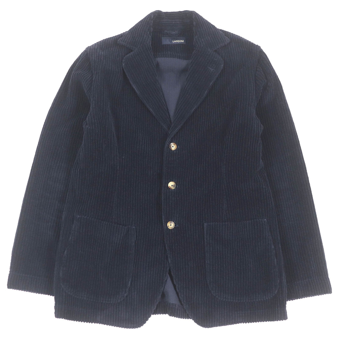 美品□LARDINI ラルディーニ JNAMA コットン シングル コーデュロイ テーラードジャケット ダークネイビー M イタリア製 正規品 メンズ