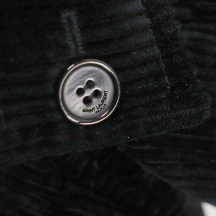 美品▼SAINT LAURENT PARIS サンローランパリ 529578 裏地ムートン コーデュロイ ロゴ入りトグルボタン ダッフルコート 44 正規品 メンズ