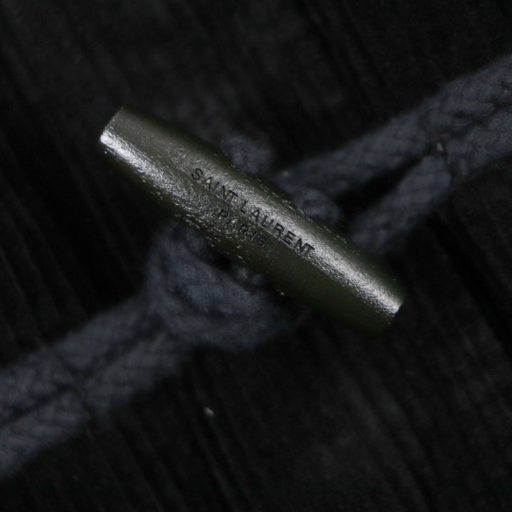 美品▼SAINT LAURENT PARIS サンローランパリ 529578 裏地ムートン コーデュロイ ロゴ入りトグルボタン ダッフルコート 44 正規品 メンズ