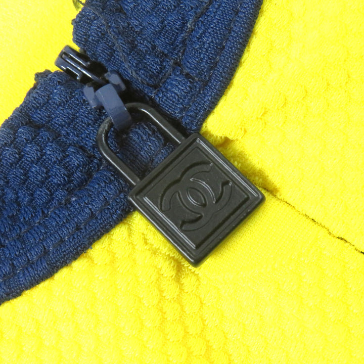 極美品△CHANEL シャネル ヴィンテージ 08P P33377 スポーツライン ココマーク・ドット柄 ノーカラー ZIP UP ジャケット 希少 36