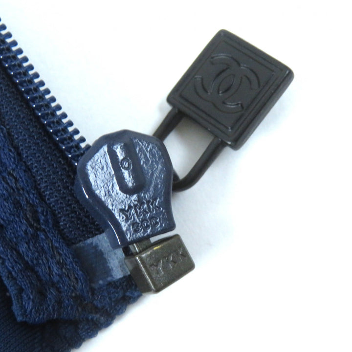 極美品△CHANEL シャネル ヴィンテージ 08P P33377 スポーツライン ココマーク・ドット柄 ノーカラー ZIP UP ジャケット 希少 36