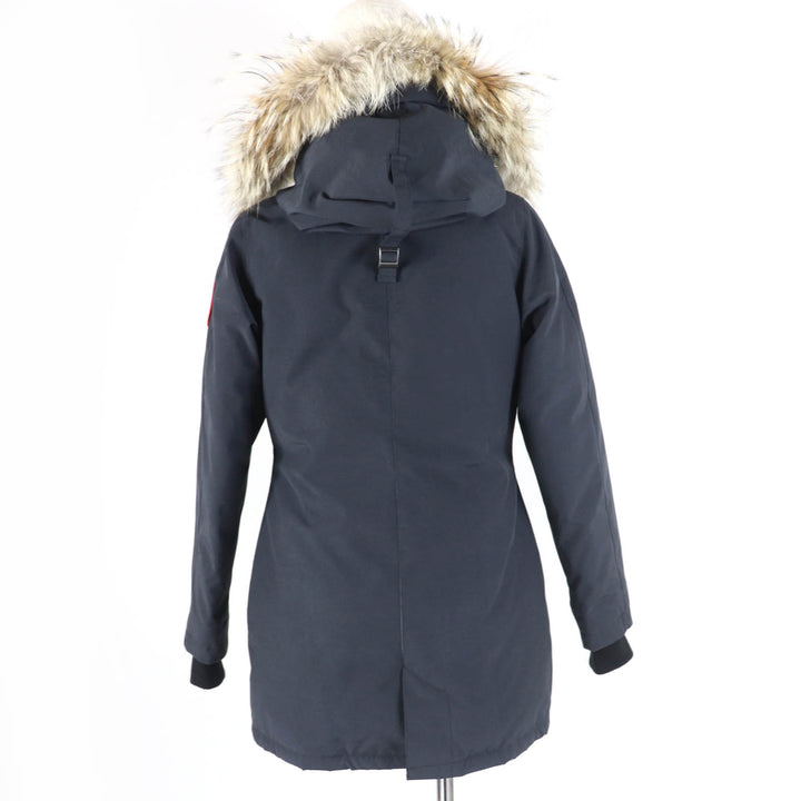 良品☆CANADA GOOSE カナダグース 3037LA VICTORIA PARKA ファー・フード付 ダウンジャケット ネイビー S 国内正規品 レディース