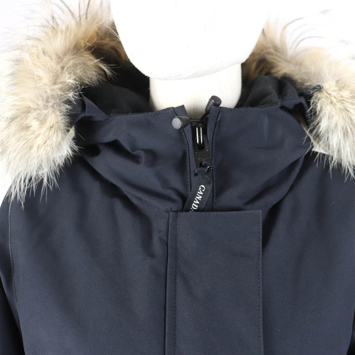 良品☆CANADA GOOSE カナダグース 3037LA VICTORIA PARKA ファー・フード付 ダウンジャケット ネイビー S 国内正規品 レディース