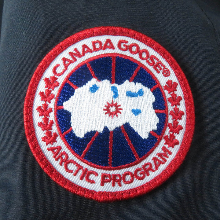 良品☆CANADA GOOSE カナダグース 3037LA VICTORIA PARKA ファー・フード付 ダウンジャケット ネイビー S 国内正規品 レディース