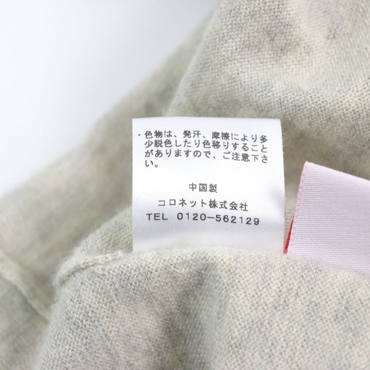 美品○Lucien Pellat-Finet ルシアンペラフィネ カシミヤ100% スワロスカル Vネック ロールヘム ニット セーター グレー M 正規品 メンズ