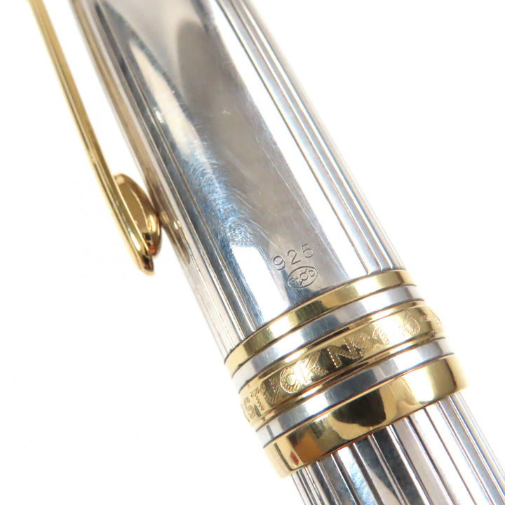 訳有▼MONTBLANC モンブラン マイスターシュテュック 146 ソリテール SV925 ペン先18K EFニブ ホワイトスター 万年筆 総重量49.7g