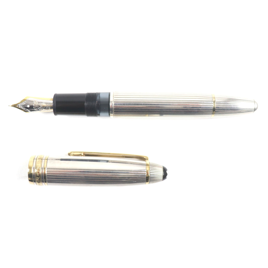 訳有▼MONTBLANC モンブラン マイスターシュテュック 146 ソリテール SV925 ペン先18K EFニブ ホワイトスター 万年筆 総重量49.7g
