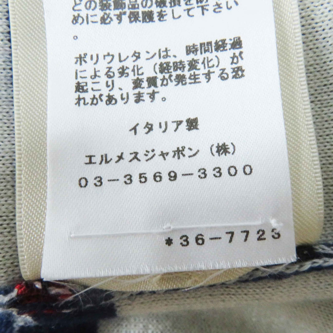 美品◎HERMES エルメス 23SS 3E2715D4 カシミヤ シルク カヌーチェーン アンカー セリエボタン 長袖 ニットカーディガン ブルー 34 伊製