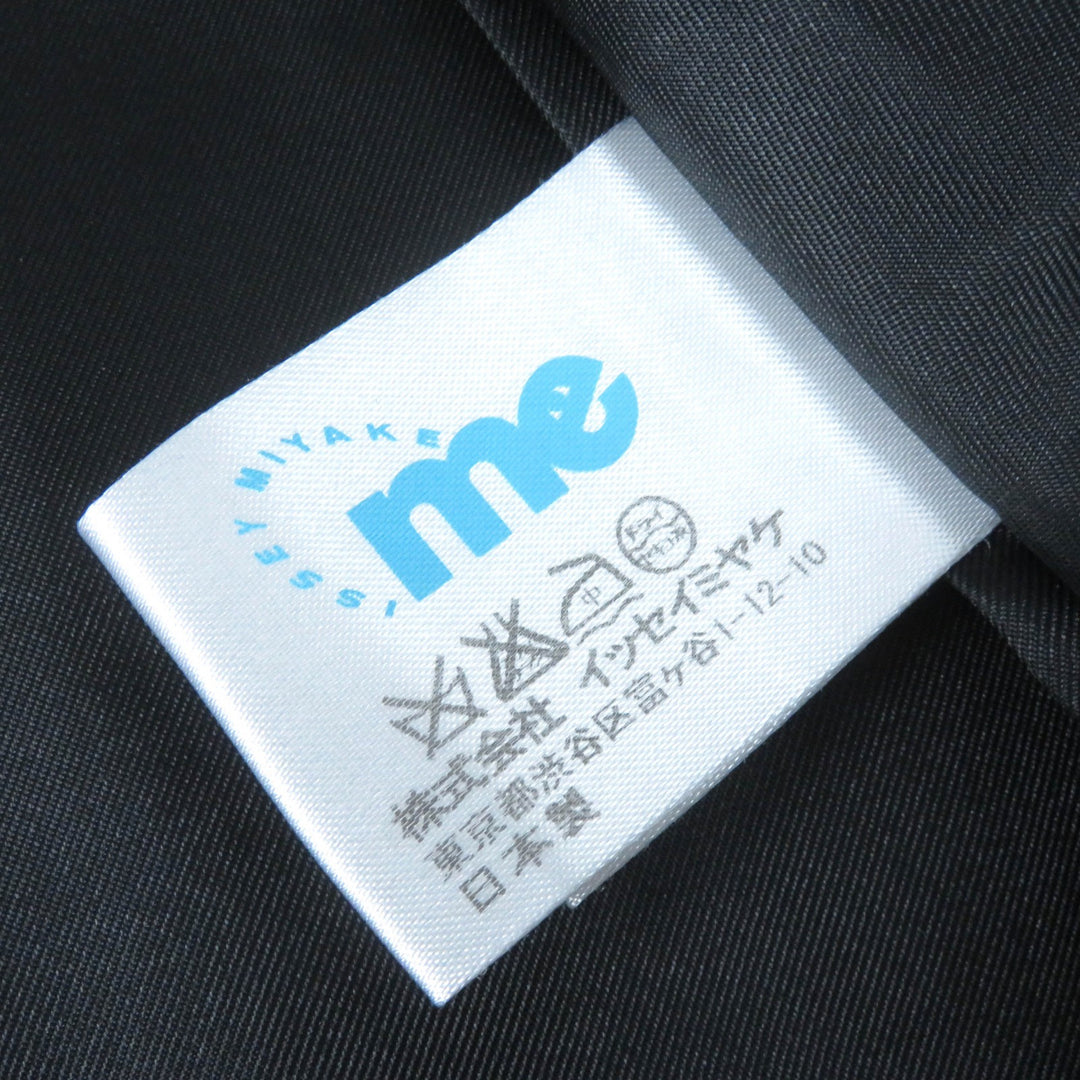 美品△me ISSEY MIYAKE ミー イッセイミヤケ ロゴボタン 比翼 ウールツイード ジャケット ダークネイビー ホワイト 約Mサイズ相当 正規品