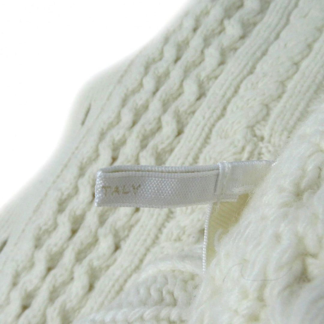 美品★Chloe クロエ 21AW ウール カシミヤ混 ケーブルニット 長袖 カーディガン トップス SNOW WHITE XS イタリア製 正規品 レディース