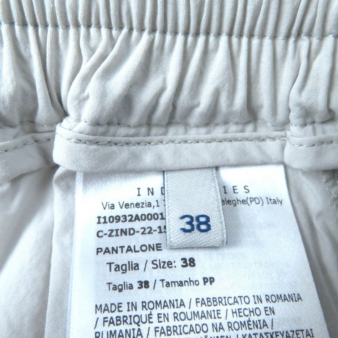 極美品★MONCLER モンクレール 2022年製 PANTALONE コットン100％ ロゴパッチ付 カーゴパンツ ボトムス ライトグレー 38 正規 レディース
