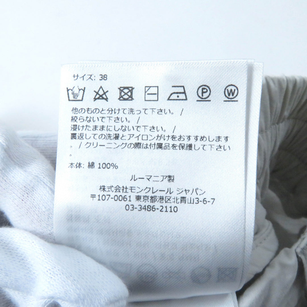 極美品★MONCLER モンクレール 2022年製 PANTALONE コットン100％ ロゴパッチ付 カーゴパンツ ボトムス ライトグレー 38 正規 レディース
