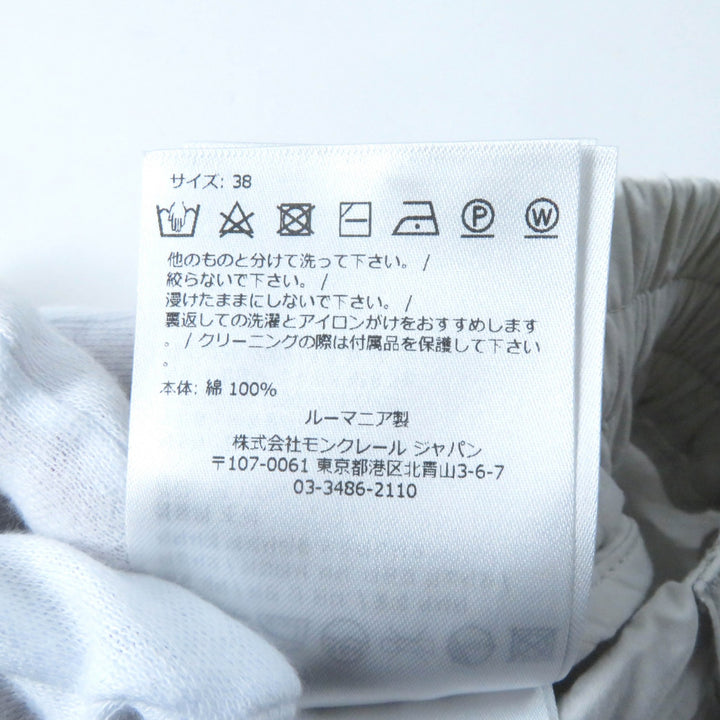 極美品★MONCLER モンクレール 2022年製 PANTALONE コットン100％ ロゴパッチ付 カーゴパンツ ボトムス ライトグレー 38 正規 レディース