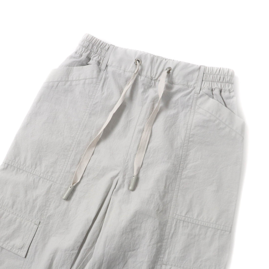 極美品★MONCLER モンクレール 2022年製 PANTALONE コットン100％ ロゴパッチ付 カーゴパンツ ボトムス ライトグレー 38 正規 レディース