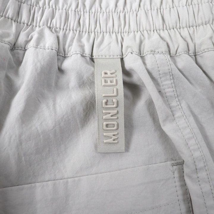 極美品★MONCLER モンクレール 2022年製 PANTALONE コットン100％ ロゴパッチ付 カーゴパンツ ボトムス ライトグレー 38 正規 レディース