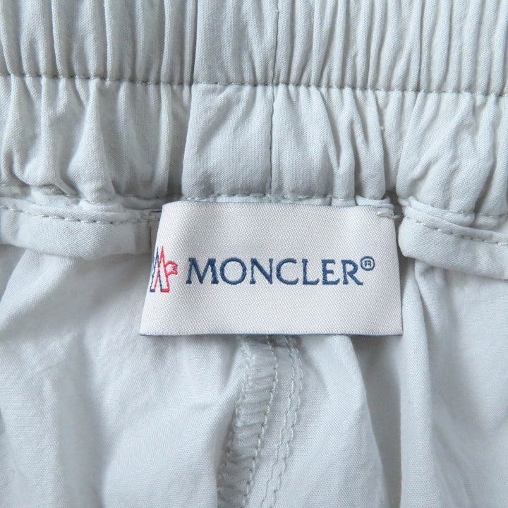 極美品★MONCLER モンクレール 2022年製 PANTALONE コットン100％ ロゴパッチ付 カーゴパンツ ボトムス ライトグレー 38 正規 レディース