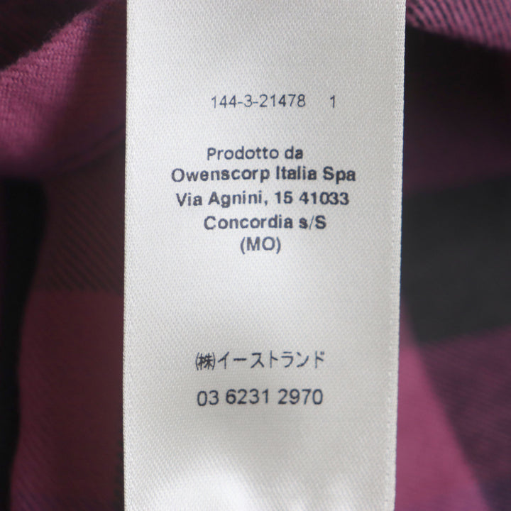 極美▼リックオウエンス 23SS RP01C5242 FOGPOCKET LARRY SHIRT チェック柄 Vネック ロングスリーブ 長袖シャツ 40 正規品 ユニセックス