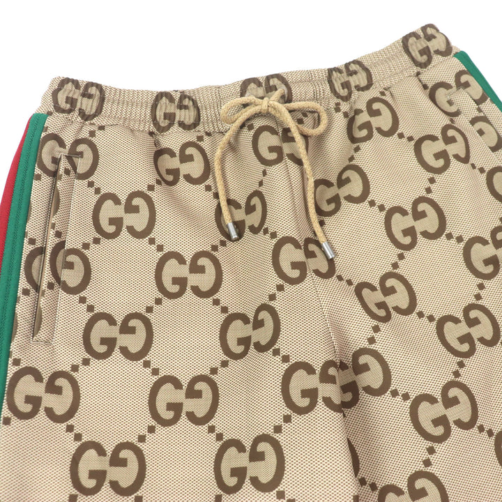 美品▼GUCCI グッチ 22SS 715192 Jumbo GG Jogging Pant ジャンボGG ウェブストライプ ジョギングパンツ ブラウン系 L 正規品 メンズ