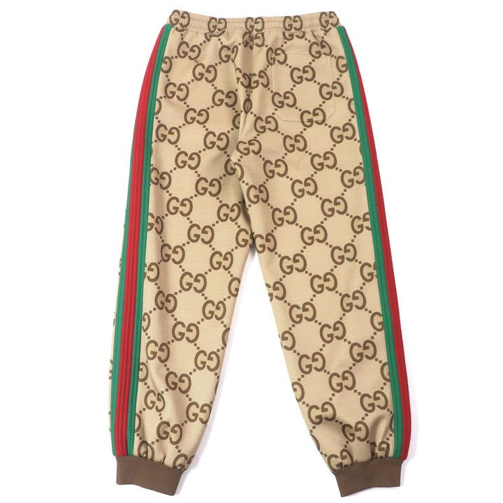 美品▼GUCCI グッチ 22SS 715192 Jumbo GG Jogging Pant ジャンボGG ウェブストライプ ジョギングパンツ ブラウン系 L 正規品 メンズ