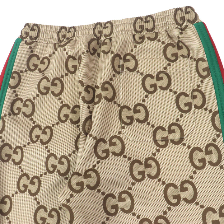 美品▼GUCCI グッチ 22SS 715192 Jumbo GG Jogging Pant ジャンボGG ウェブストライプ ジョギングパンツ ブラウン系 L 正規品 メンズ