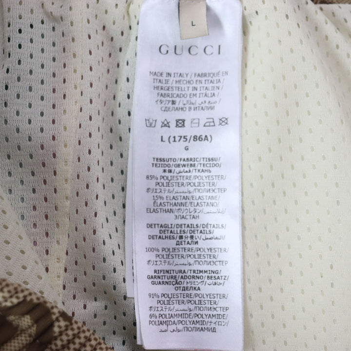 美品▼GUCCI グッチ 22SS 715192 Jumbo GG Jogging Pant ジャンボGG ウェブストライプ ジョギングパンツ ブラウン系 L 正規品 メンズ
