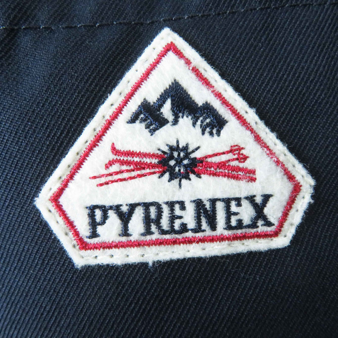 美品◎Pyrenex ピレネックス GRENOBLE グルノーブル ワッペン・ラクーンファー・フード付き ダウンコート ネイビー 34 正規品 レディース